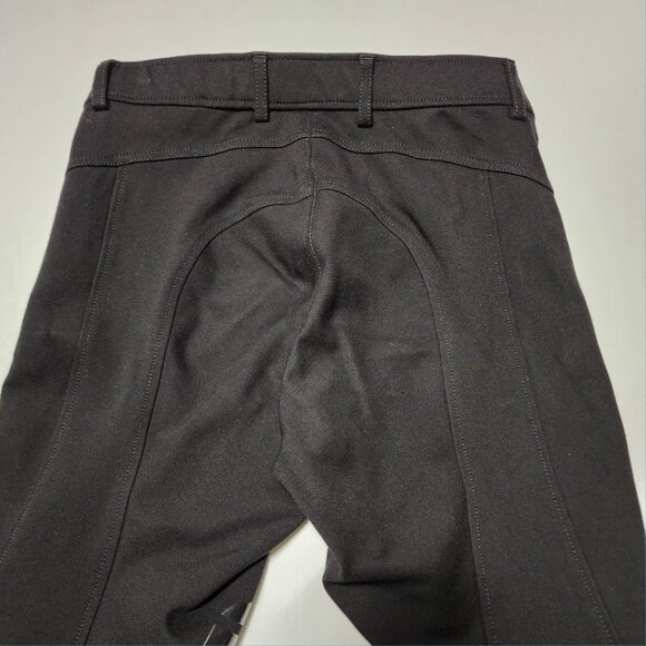 Elation Black Ponte Knit Mid Rise Breeches w/ Silicone Knee Patches - Picture 2 of 5